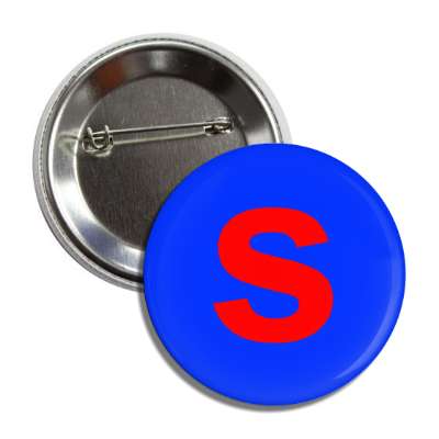 letter s lower case medium blue red button