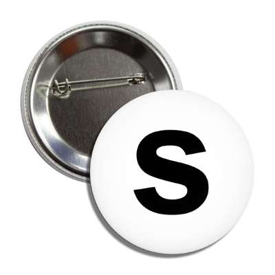 letter s lower case white black button