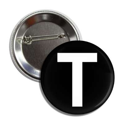 letter t capital black white button