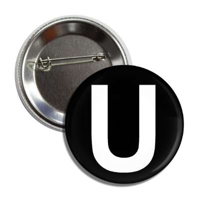 letter u capital black white button