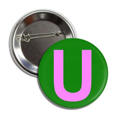 letter u capital dark green light magenta button