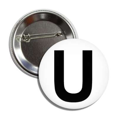 letter u capital white black button