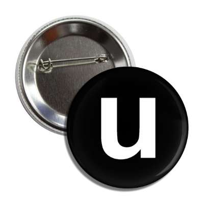 letter u lower case black white button