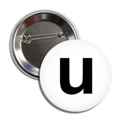 letter u lower case white black button