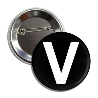 letter v capital black white button