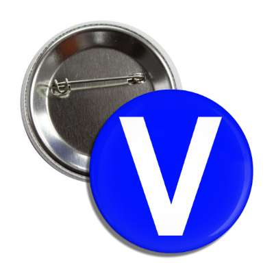 letter v capital dark blue white button