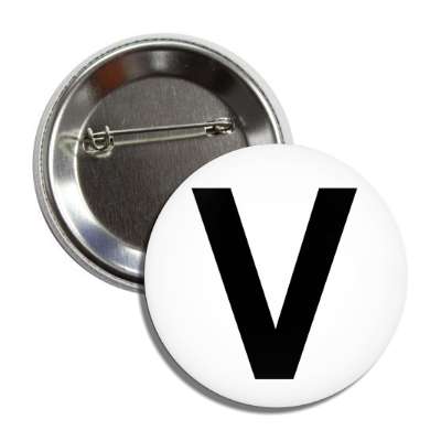 letter v capital white black button