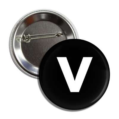letter v lower case black white button