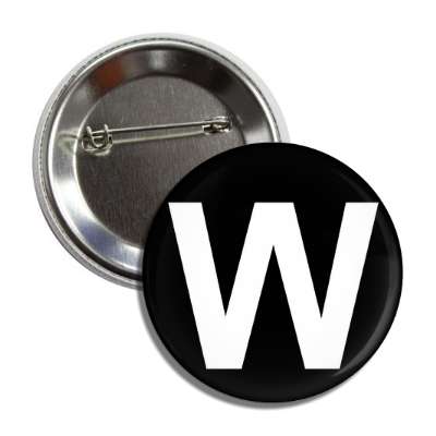 letter w capital black white button