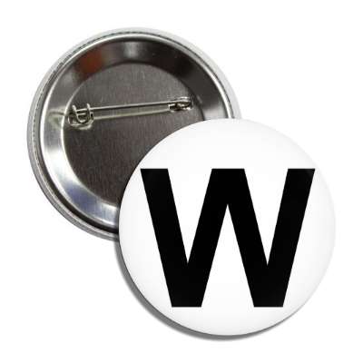 letter w capital white black button