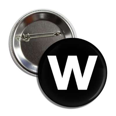 letter w lower case black white button