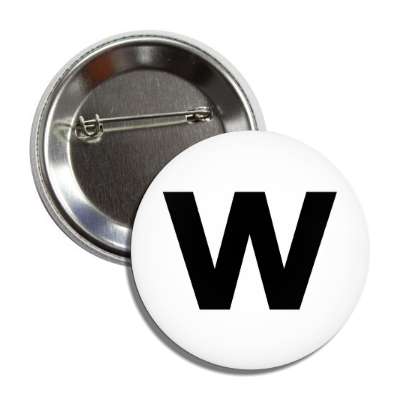 letter w lower case white black button