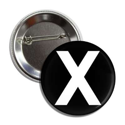 letter x capital black white button