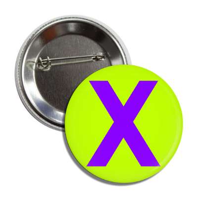 letter x capital light green purple button