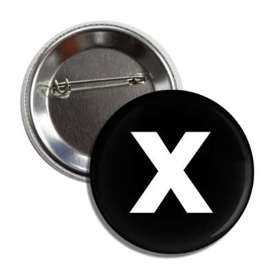 letter x lower case black white button