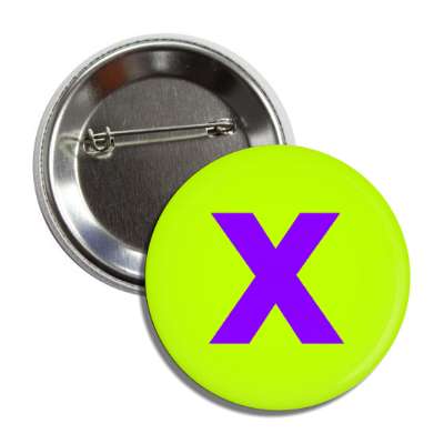 letter x lower case light green purple button