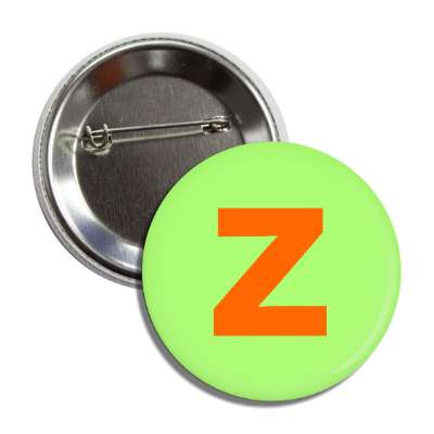 letter z lower case light green orange button