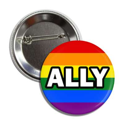 lgbt ally rainbow flag button