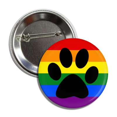 lgbt dog paw rainbow flag button