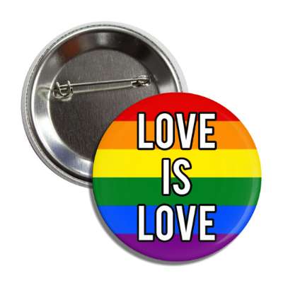 lgbt love is love rainbow flag button