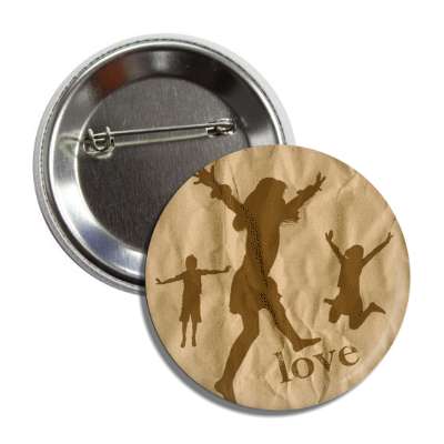 love dancing jumping silhouette button