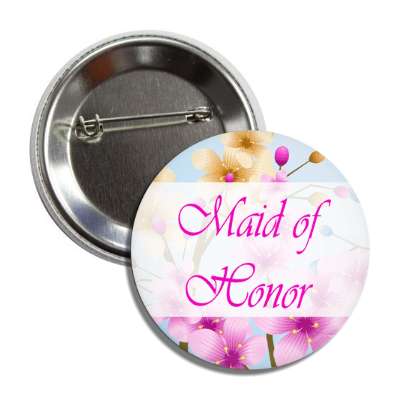 maid of honor colorful flowers rectangle button
