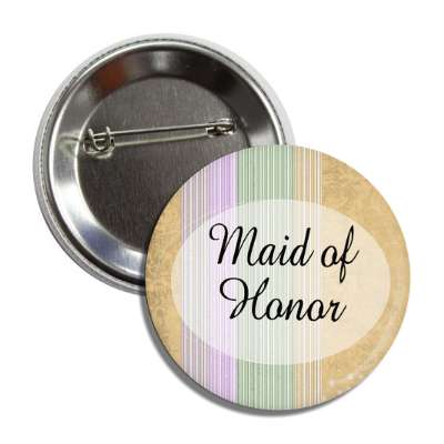 maid of honor yellow lines oval button