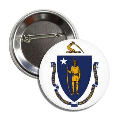 massachusetts state flag usa button