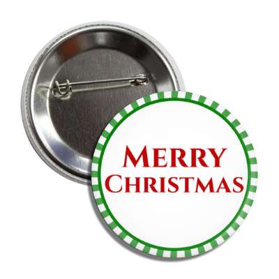 merry christmas green candy cane border button