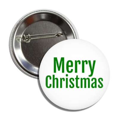 merry christmas white green button