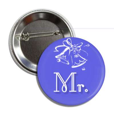 mr mister blue wedding bells button