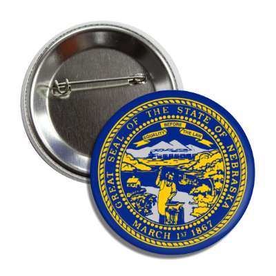 nebraska state flag usa button