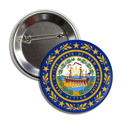 new hampshire state flag usa button