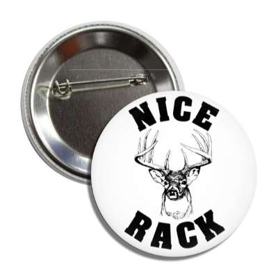 nice rack white black deer button