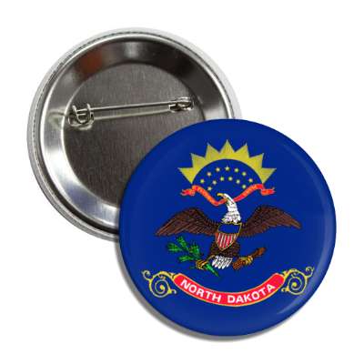 north dakota state flag usa button