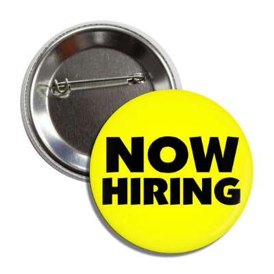 now hiring yellow button