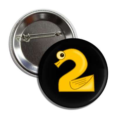 number 1 water bird cartoon character button