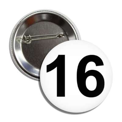 number 16 white black button