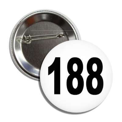 number 188 white black button