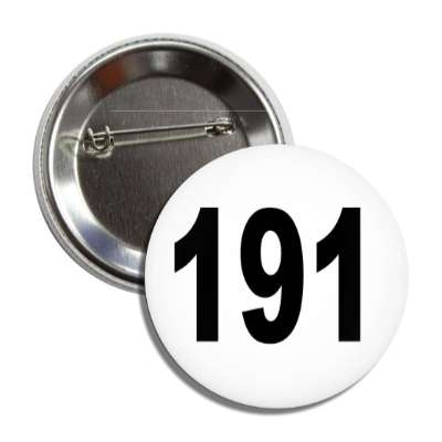 number 191 white black button