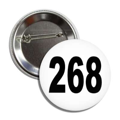 number 268 white black button
