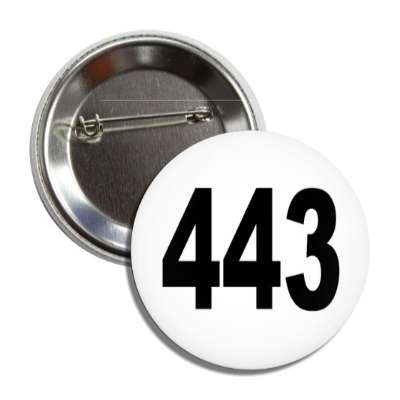 number 443 white black button