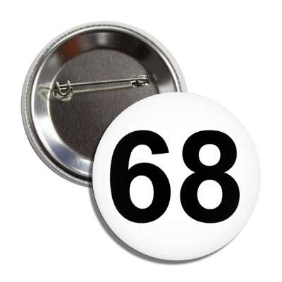 number 68 white black button