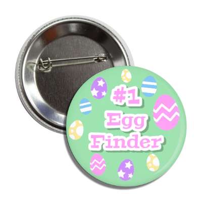 number one egg finder pastel green button