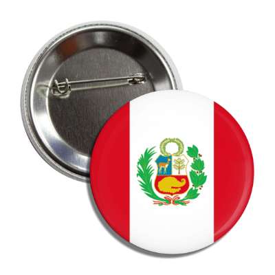 peru peruvian flag country button
