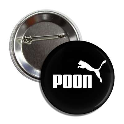 poon black white jaguar button