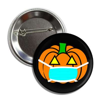 pumpkin jack o lantern mask covid-19 coronavirus black button