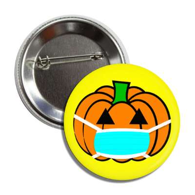 pumpkin jack o lantern mask covid-19 coronavirus yellow button