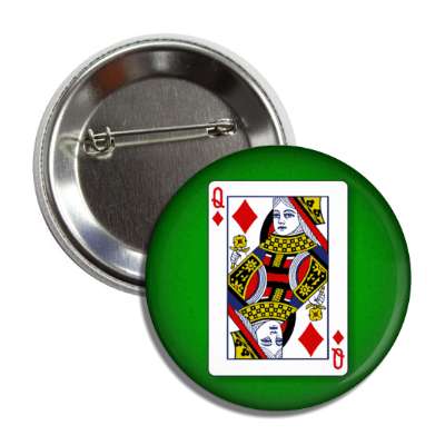 queen of diamonds playing card button