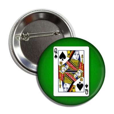 queen of spades playing card button